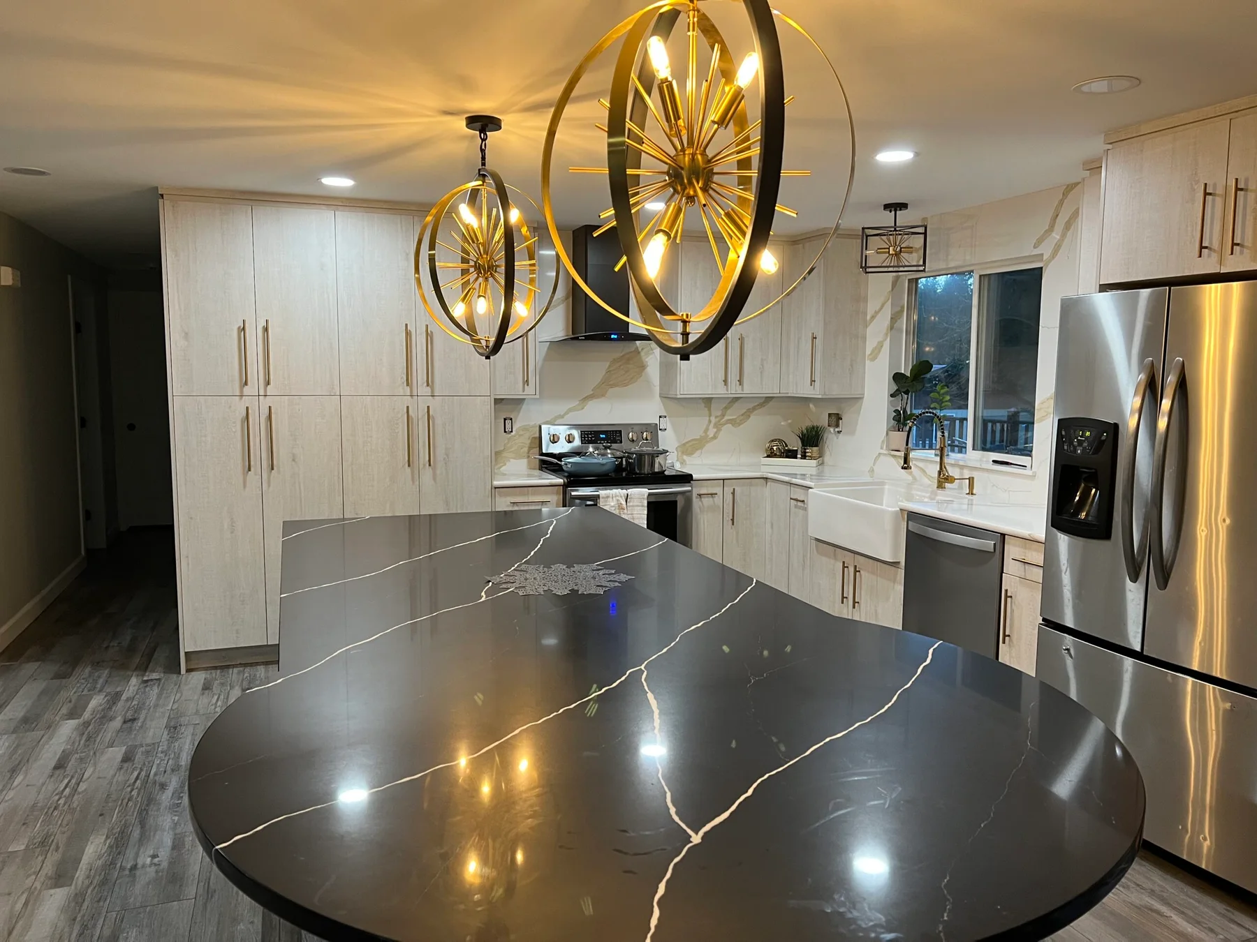 Metallic White Project completed interior