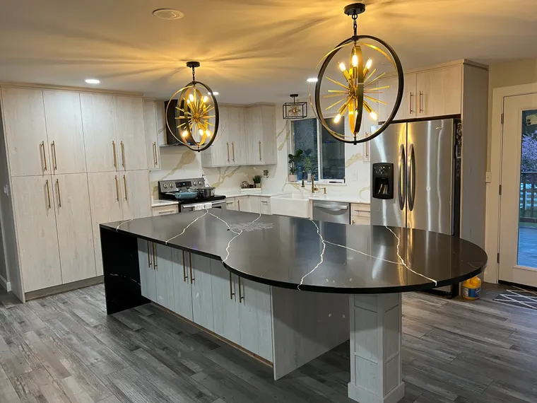 Completed kitchen or home project featuring Metallic White