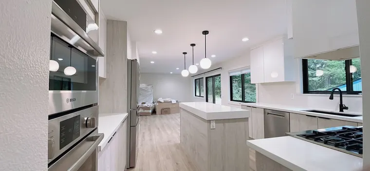 Completed kitchen or home project featuring Metallic White, TK201-Hyper White