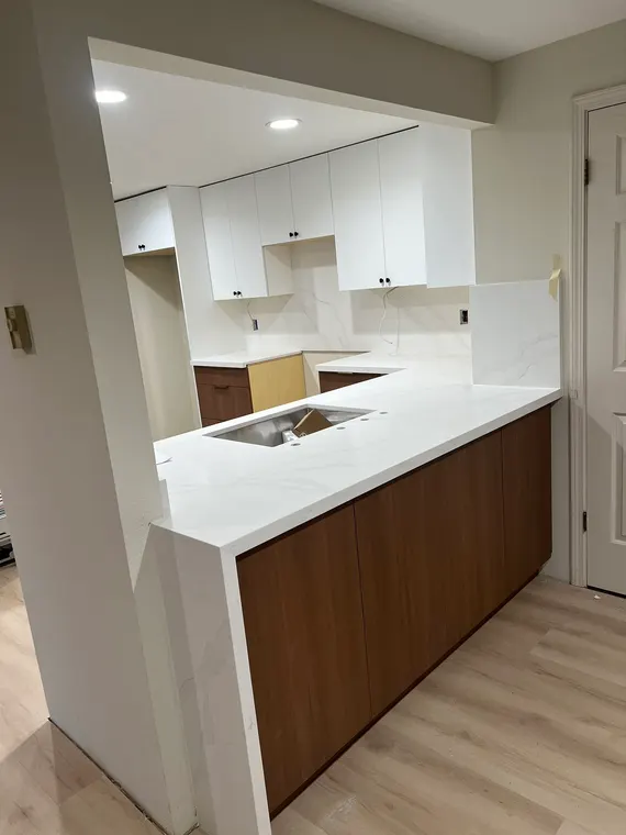 Completed kitchen or home project featuring Kanas Oak, Matte White