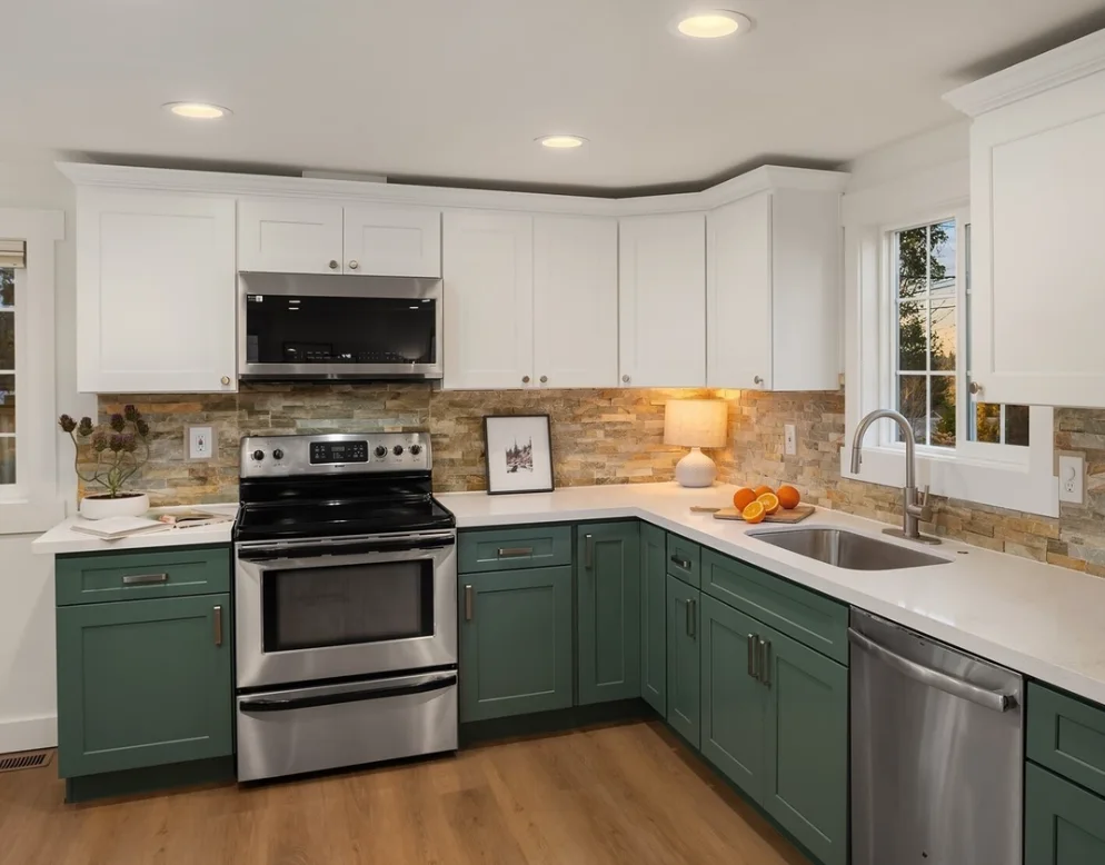 White Shaker + Mega Sage Project completed interior