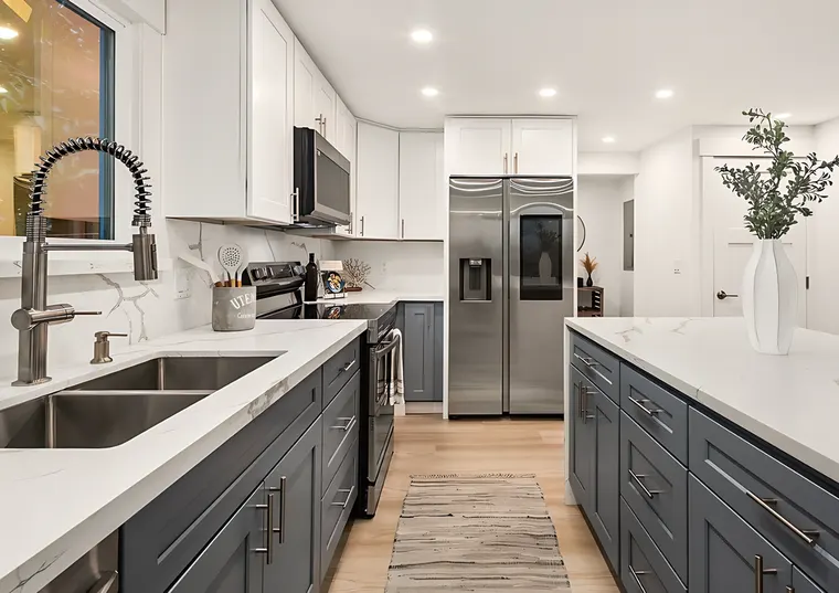 Completed kitchen or home project featuring White Shaker, Grey Shaker