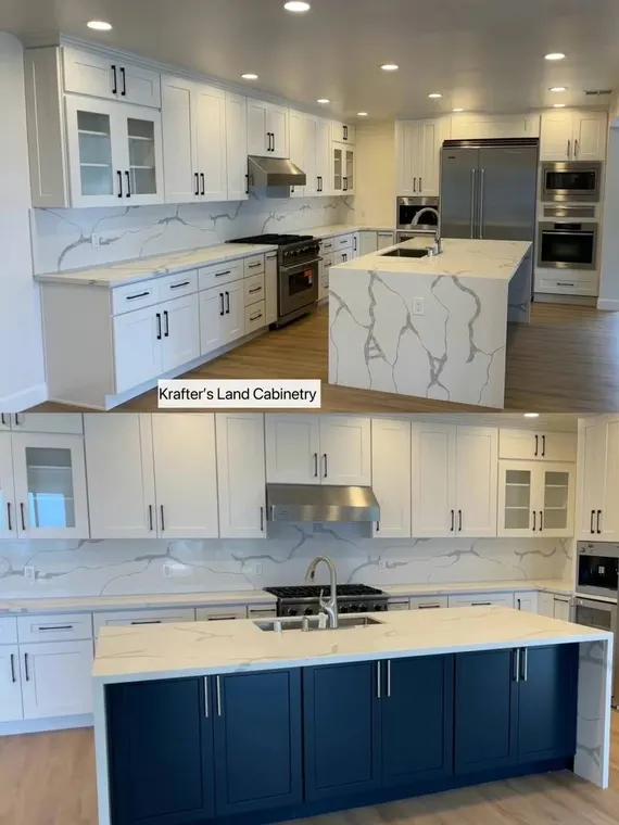 Completed kitchen or home project featuring Blue Shaker