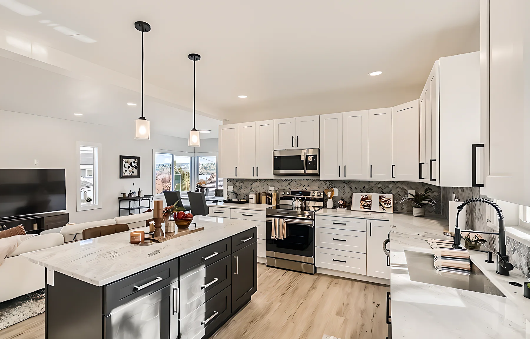 White Shaker + Charcoal Shaker Project completed interior