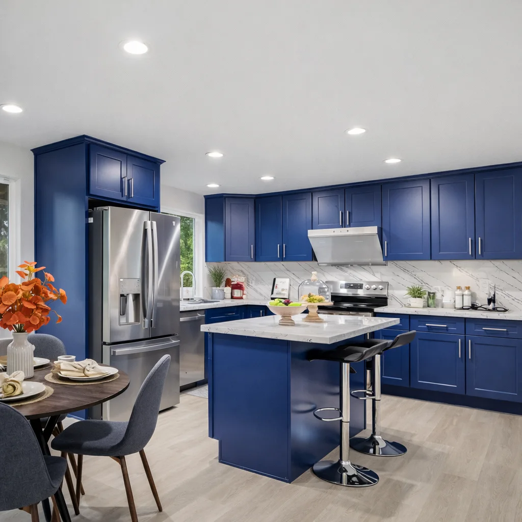 Blue Shaker Project completed interior