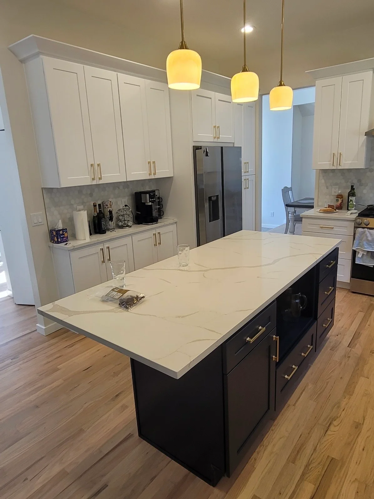 White Shaker + Blue Shaker Project completed interior