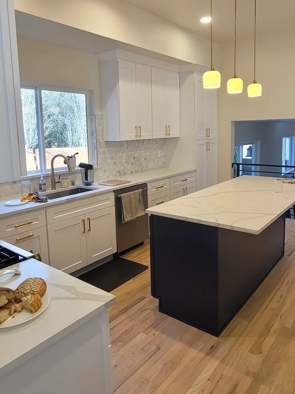 White Shaker + Blue Shaker Project completed interior