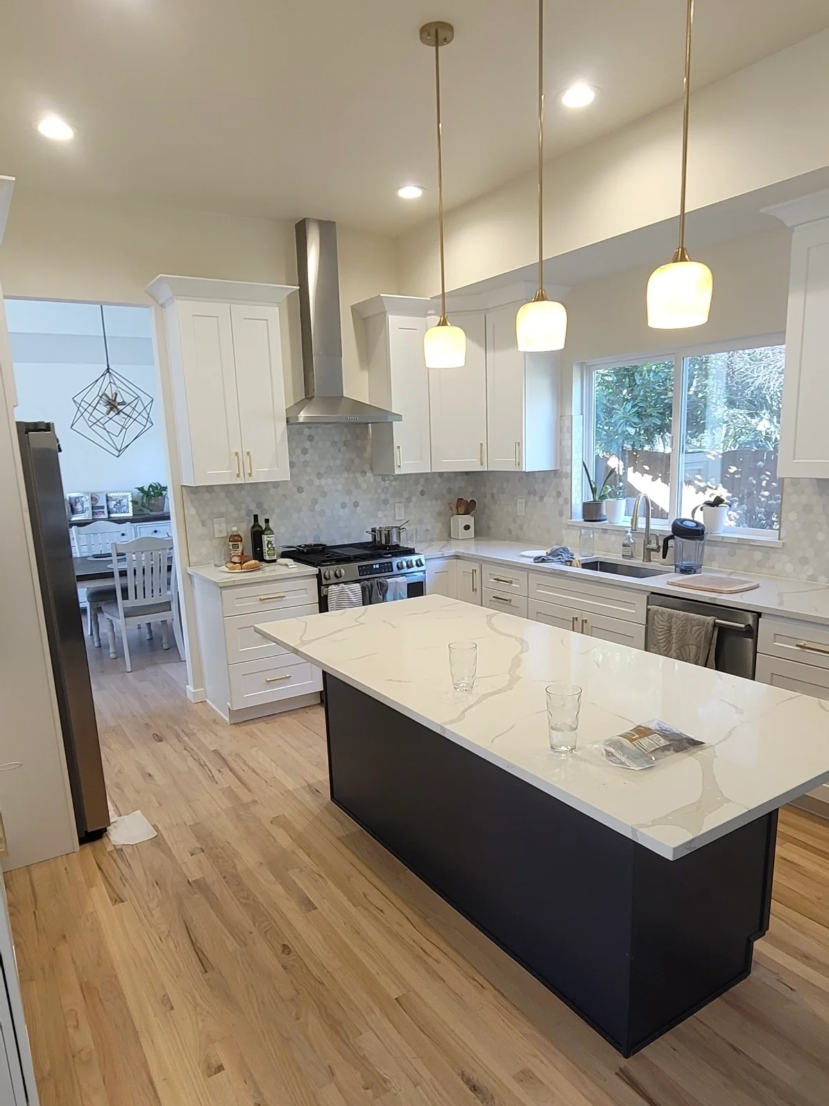 White Shaker + Blue Shaker Project completed interior