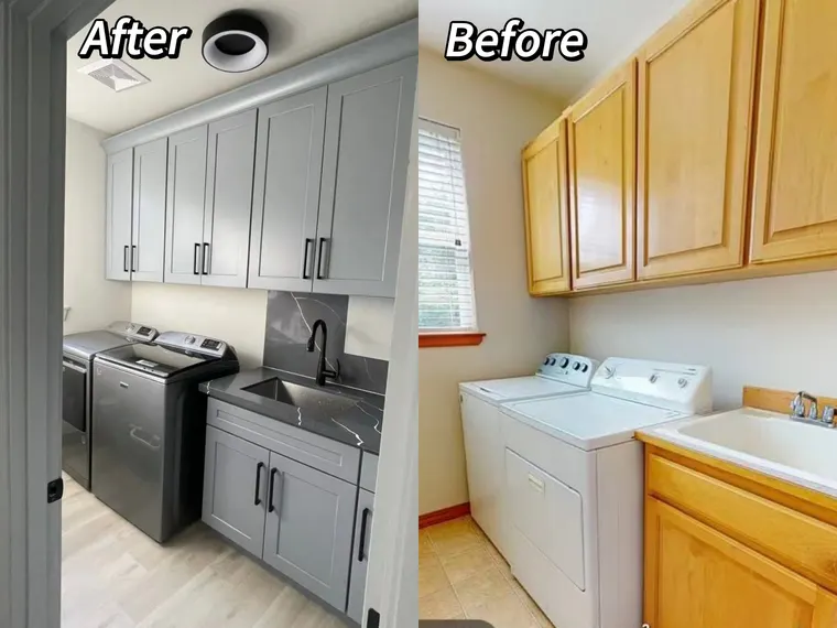Completed kitchen or home project featuring Grey Shaker
