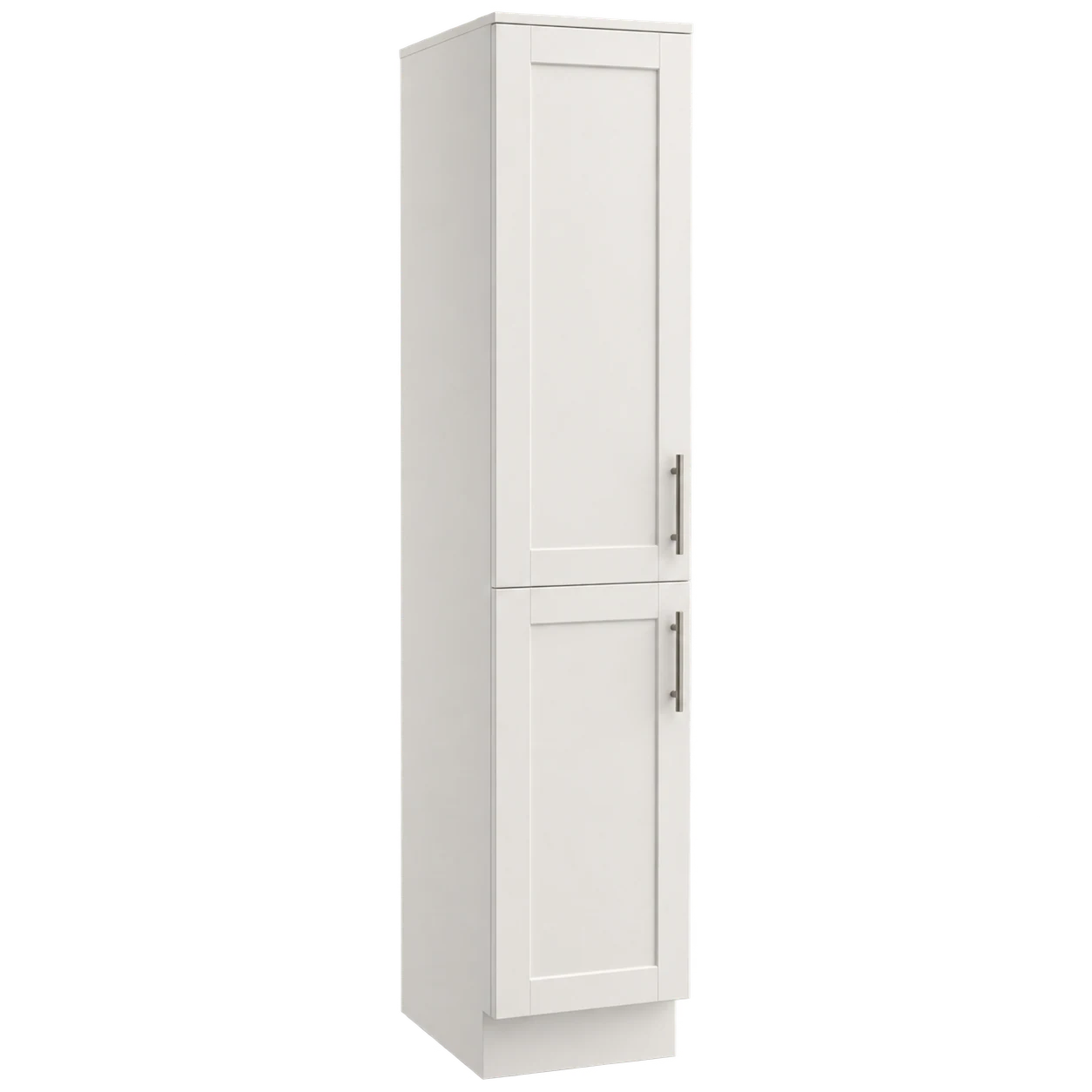 White Shaker tall utility cabinet configuration