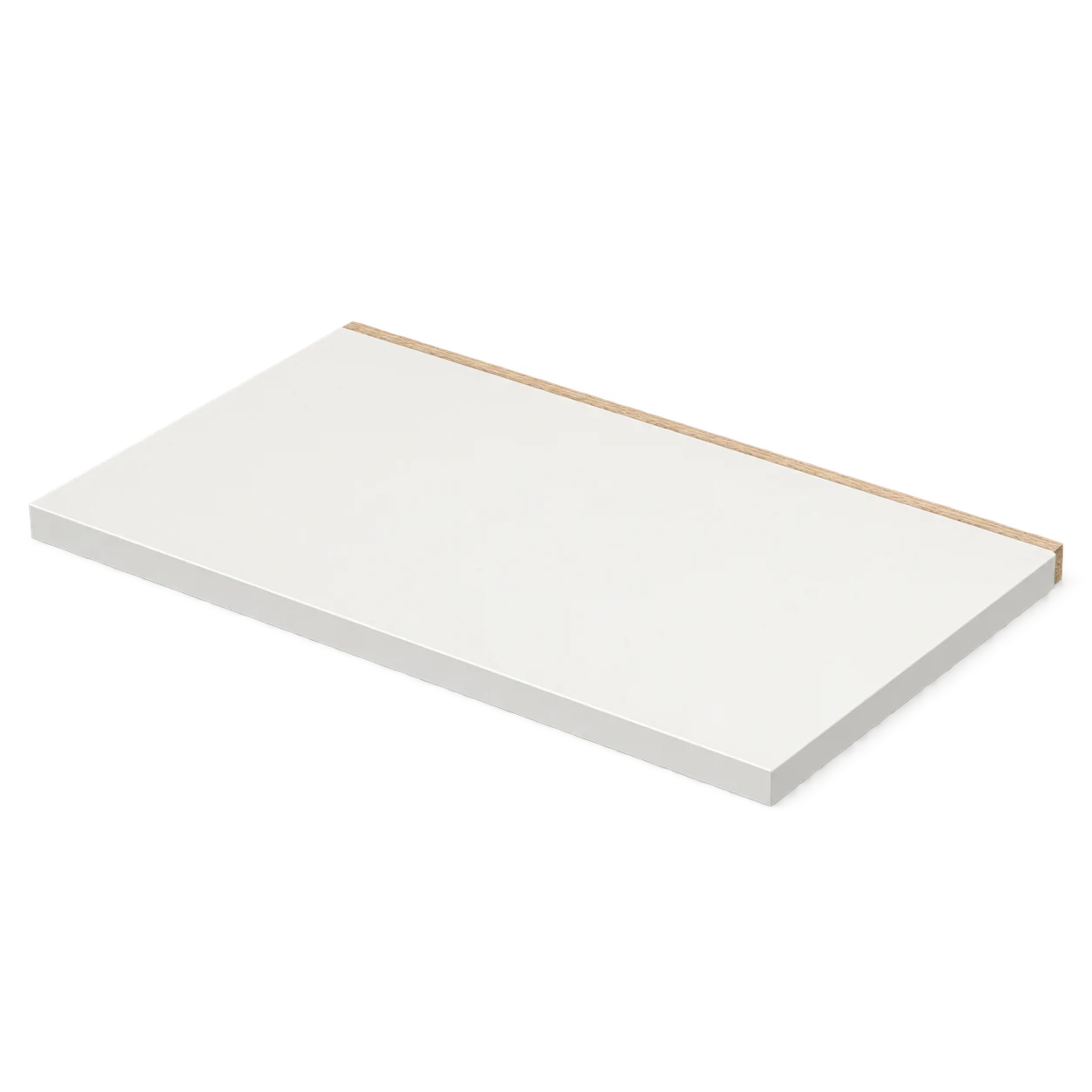 White Shaker cabinet shelving and accessory configuration